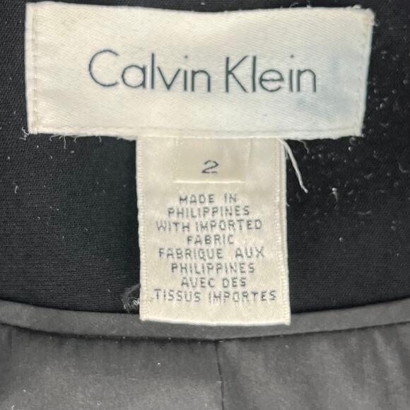 Calvin Klein Short Single-Breasted Blazer 2 Tailored Career Jacket - Picture 7 of 8